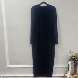 Elegant Blue Velvet Dress